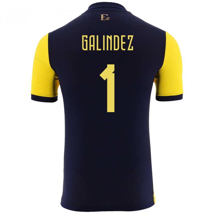 Kinderen Ecuador Hernan Galindez #1 Geel Thuisshirt Thuistenue 24-26 T-Shirt