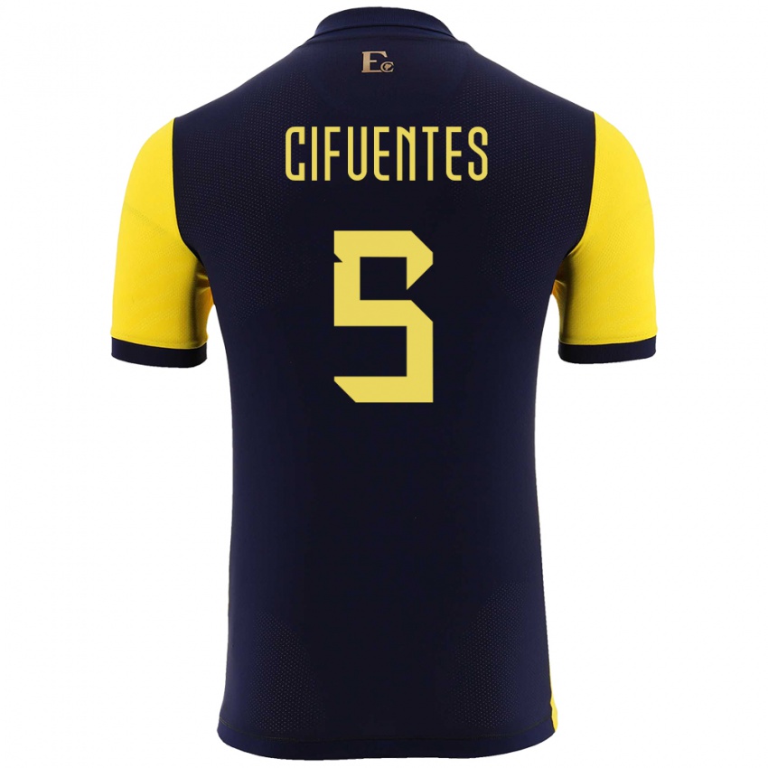 Kinderen Ecuador Jose Cifuentes #5 Geel Thuisshirt Thuistenue 24-26 T-Shirt