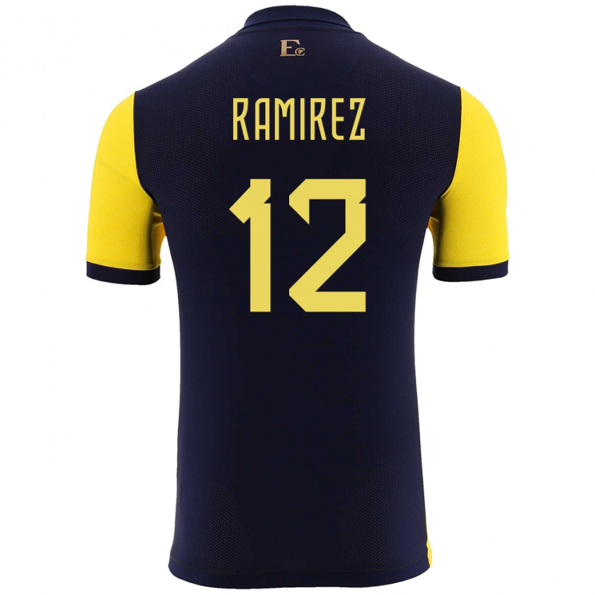 Kinderen Ecuador Moises Ramirez #12 Geel Thuisshirt Thuistenue 24-26 T-Shirt