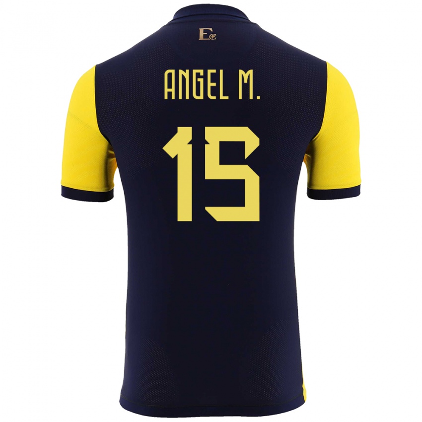 Kinderen Ecuador Angel Mena #15 Geel Thuisshirt Thuistenue 24-26 T-Shirt