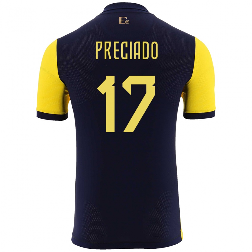 Kinderen Ecuador Angelo Preciado #17 Geel Thuisshirt Thuistenue 24-26 T-Shirt