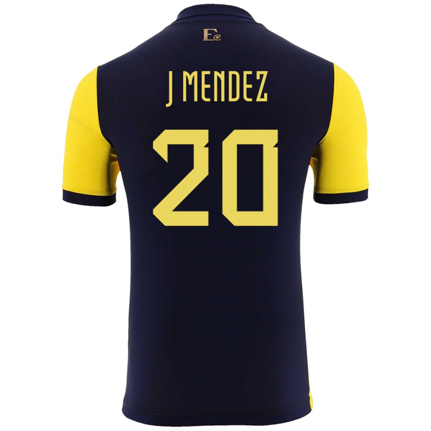 Kinderen Ecuador Jhegson Mendez #20 Geel Thuisshirt Thuistenue 24-26 T-Shirt