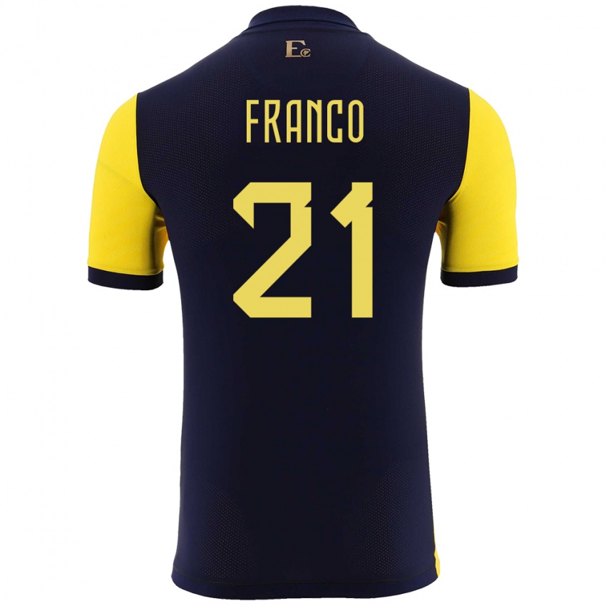 Kinderen Ecuador Alan Franco #21 Geel Thuisshirt Thuistenue 24-26 T-Shirt