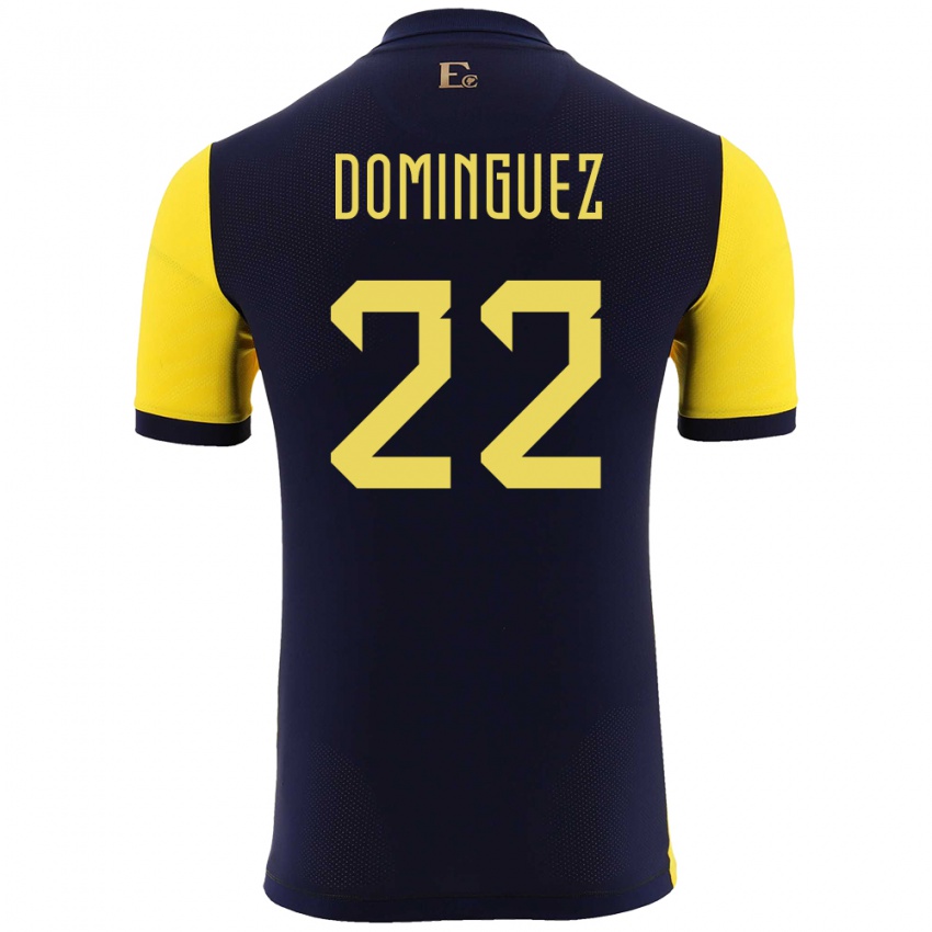 Kinderen Ecuador Alexander Dominguez #22 Geel Thuisshirt Thuistenue 24-26 T-Shirt