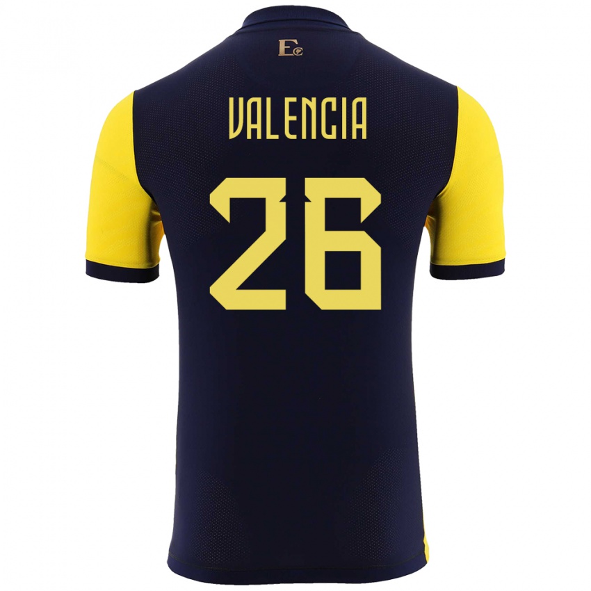 Kinderen Ecuador Anthony Valencia #26 Geel Thuisshirt Thuistenue 24-26 T-Shirt