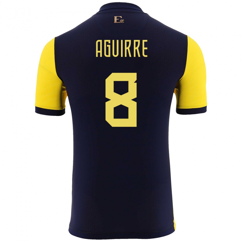 Kinderen Ecuador Marthina Aguirre #8 Geel Thuisshirt Thuistenue 24-26 T-Shirt