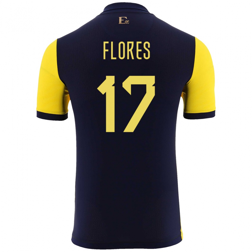 Kinderen Ecuador Karen Flores #17 Geel Thuisshirt Thuistenue 24-26 T-Shirt