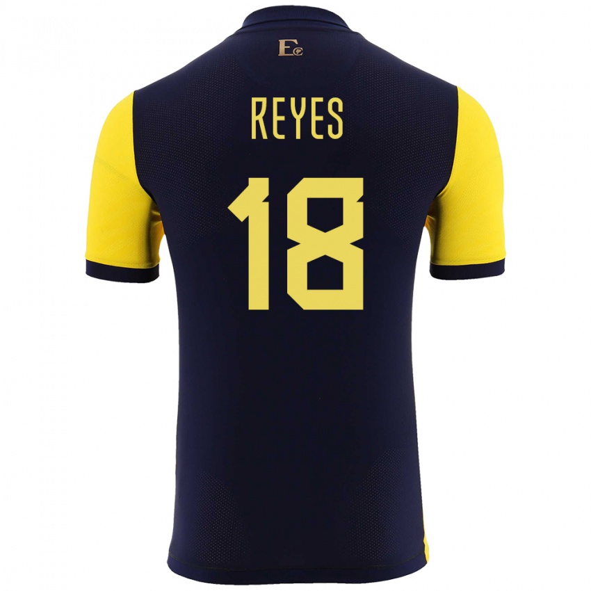 Kinderen Ecuador Ashley Reyes #18 Geel Thuisshirt Thuistenue 24-26 T-Shirt