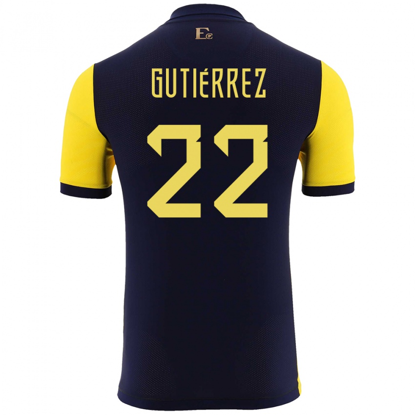 Kinderen Ecuador Melanie Gutierrez #22 Geel Thuisshirt Thuistenue 24-26 T-Shirt