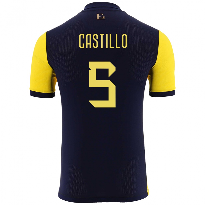 Kinderen Ecuador Denil Castillo #5 Geel Thuisshirt Thuistenue 24-26 T-Shirt