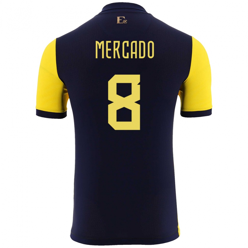 Kinderen Ecuador Patrik Mercado #8 Geel Thuisshirt Thuistenue 24-26 T-Shirt