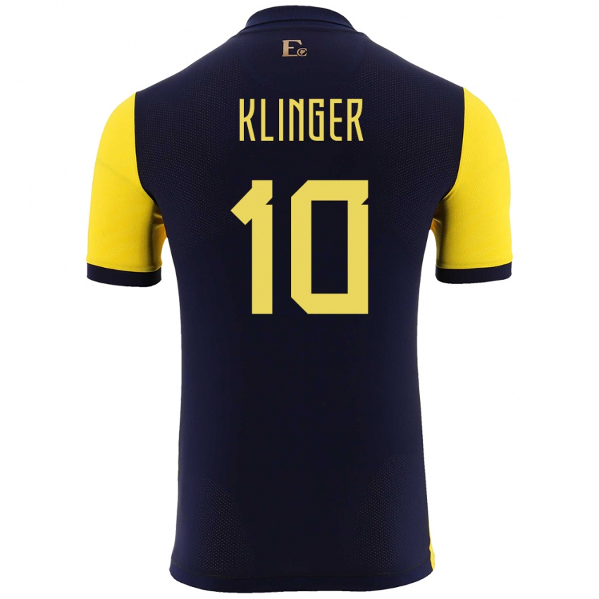 Kinderen Ecuador Jose Klinger #10 Geel Thuisshirt Thuistenue 24-26 T-Shirt