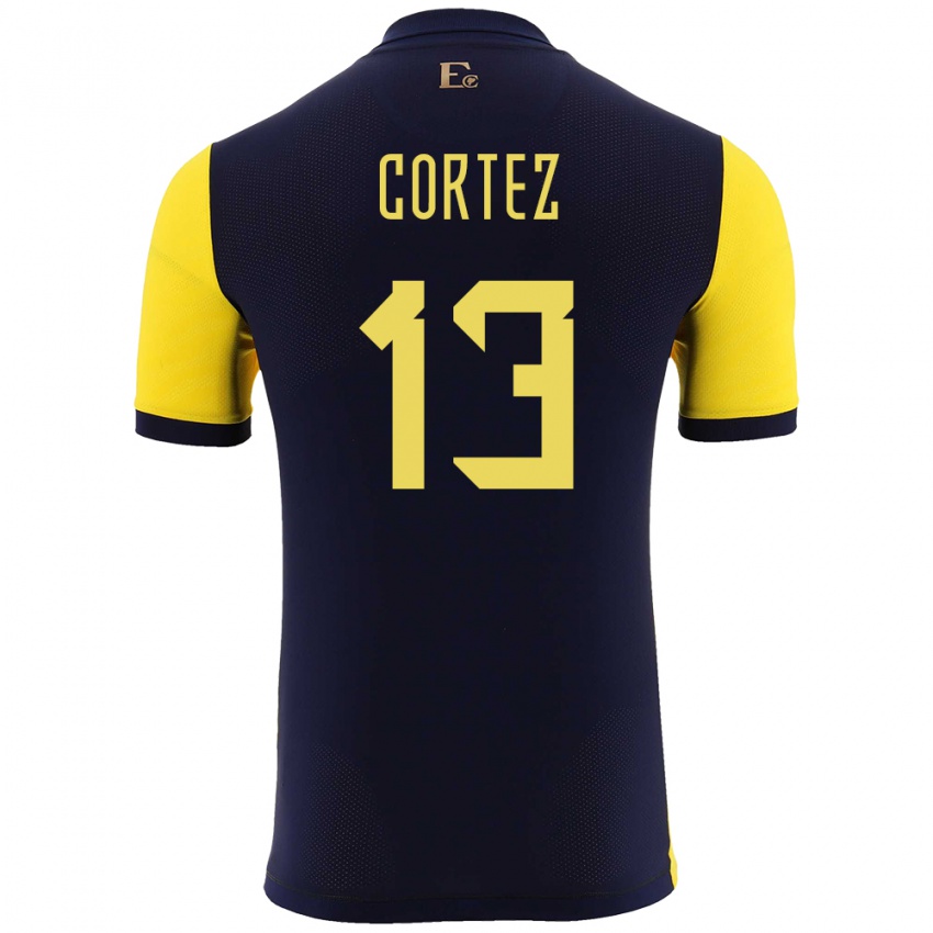 Kinderen Ecuador Steven Cortez #13 Geel Thuisshirt Thuistenue 24-26 T-Shirt