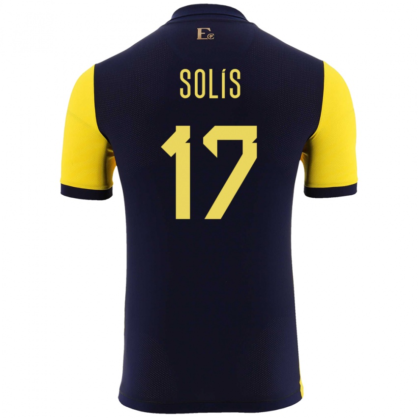 Kinderen Ecuador Mathias Solis #17 Geel Thuisshirt Thuistenue 24-26 T-Shirt