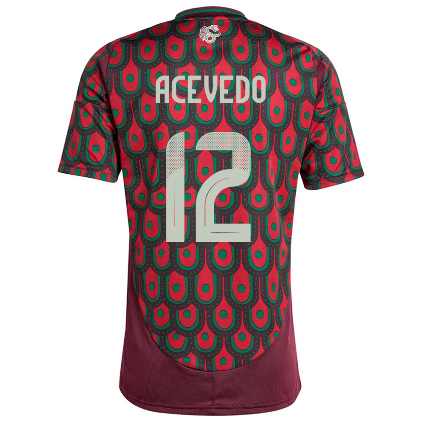 Kinderen Mexico Carlos Acevedo #12 Kastanjebruin Thuisshirt Thuistenue 24-26 T-Shirt