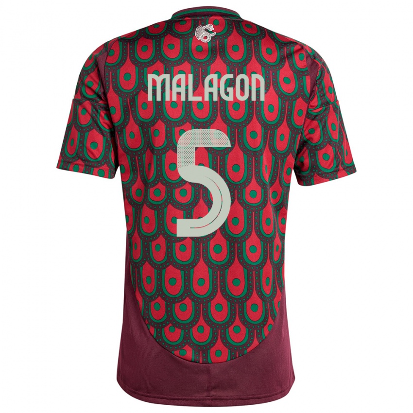 Kinderen Mexico Luis Malagon #5 Kastanjebruin Thuisshirt Thuistenue 24-26 T-Shirt