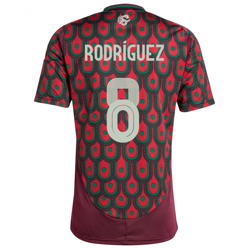 Kinderen Mexico Carlos Rodriguez #8 Kastanjebruin Thuisshirt Thuistenue 24-26 T-Shirt