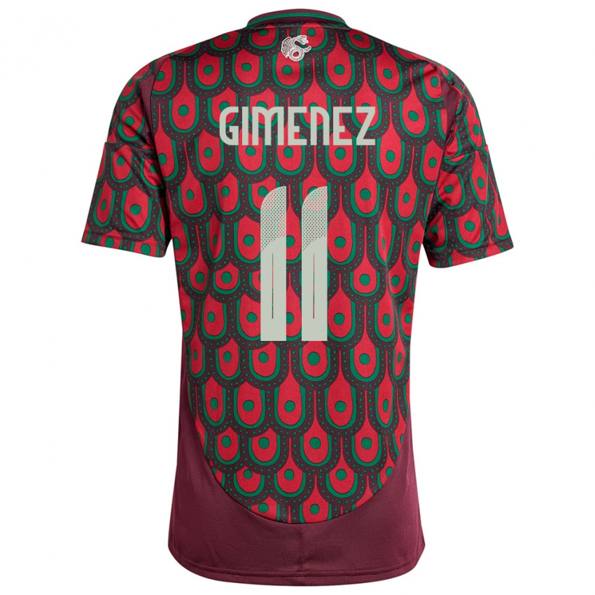 Kinderen Mexico Santiago Gimenez #11 Kastanjebruin Thuisshirt Thuistenue 24-26 T-Shirt