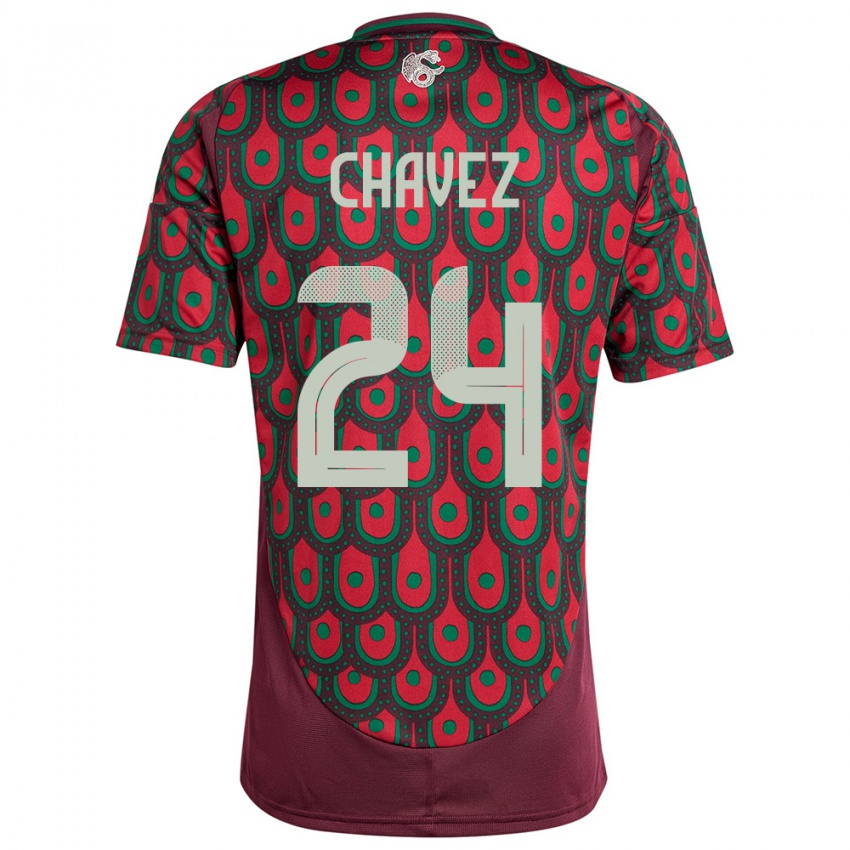 Kinderen Mexico Luis Chavez #24 Kastanjebruin Thuisshirt Thuistenue 24-26 T-Shirt