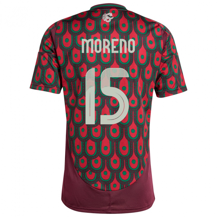 Kinderen Mexico Hector Moreno #15 Kastanjebruin Thuisshirt Thuistenue 24-26 T-Shirt