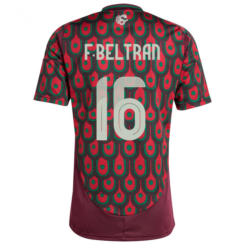 Kinderen Mexico Fernando Beltran #16 Kastanjebruin Thuisshirt Thuistenue 24-26 T-Shirt