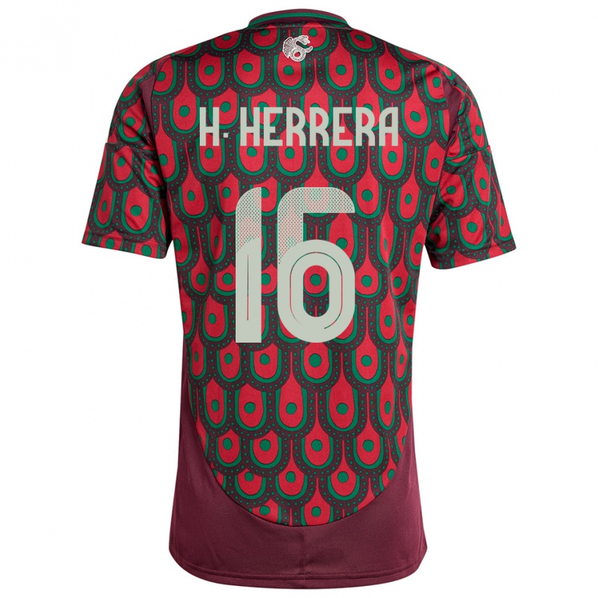 Kinderen Mexico Hector Herrera #16 Kastanjebruin Thuisshirt Thuistenue 24-26 T-Shirt