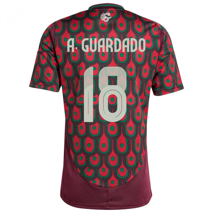 Kinderen Mexico Andres Guardado #18 Kastanjebruin Thuisshirt Thuistenue 24-26 T-Shirt