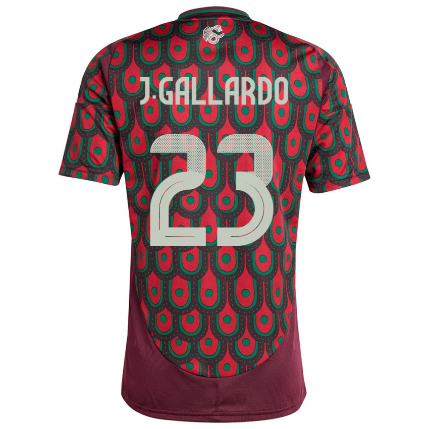 Kinderen Mexico Jesus Gallardo #23 Kastanjebruin Thuisshirt Thuistenue 24-26 T-Shirt