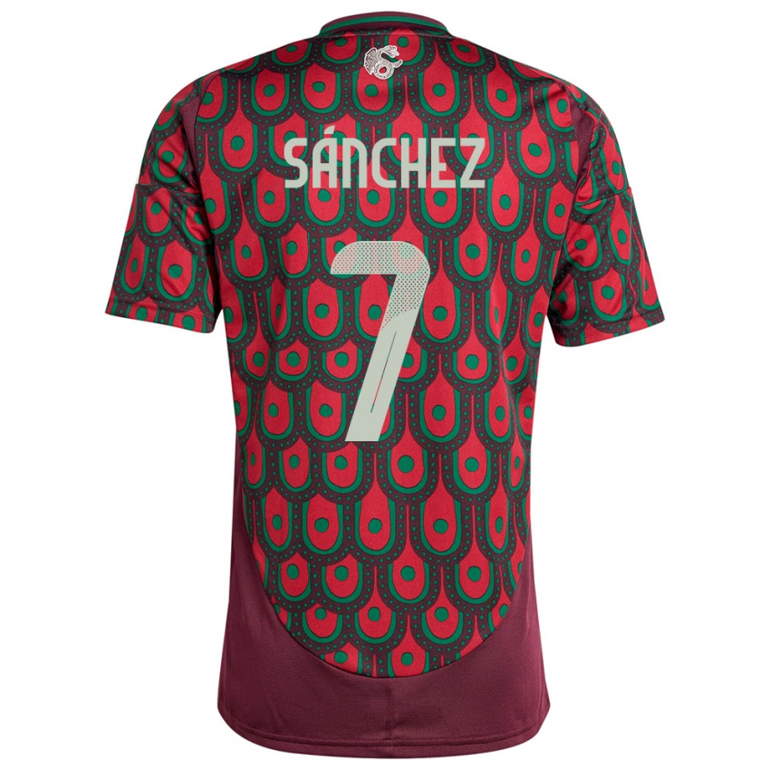 Kinderen Mexico Maria Sanchez #7 Kastanjebruin Thuisshirt Thuistenue 24-26 T-Shirt