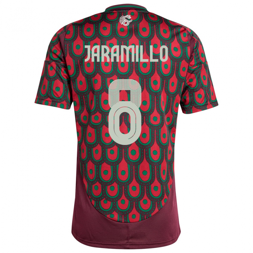 Kinderen Mexico Carolina Jaramillo #8 Kastanjebruin Thuisshirt Thuistenue 24-26 T-Shirt