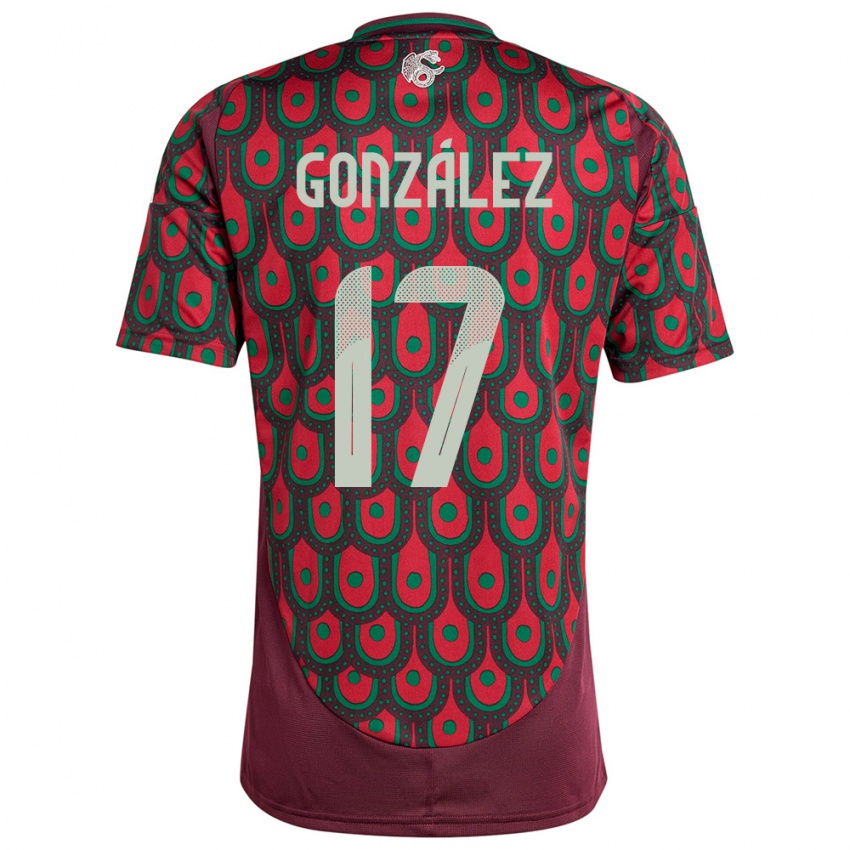 Kinderen Mexico Alison Gonzalez #17 Kastanjebruin Thuisshirt Thuistenue 24-26 T-Shirt