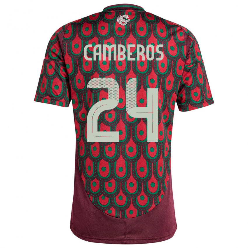 Kinderen Mexico Scarlett Camberos #24 Kastanjebruin Thuisshirt Thuistenue 24-26 T-Shirt