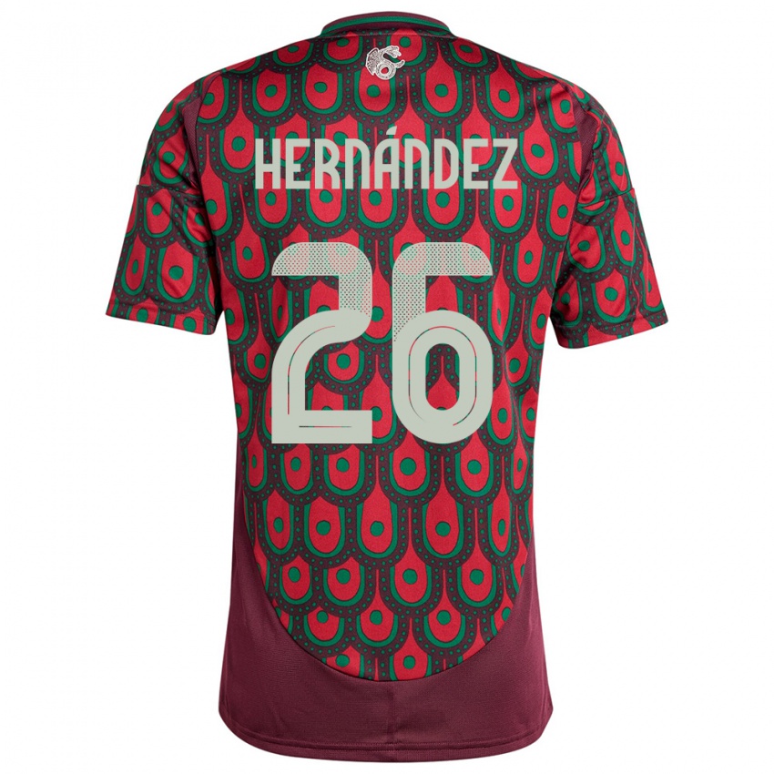 Kinderen Mexico Nicolette Hernandez #26 Kastanjebruin Thuisshirt Thuistenue 24-26 T-Shirt