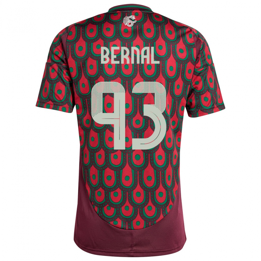 Kinderen Mexico Rebeca Bernal #93 Kastanjebruin Thuisshirt Thuistenue 24-26 T-Shirt