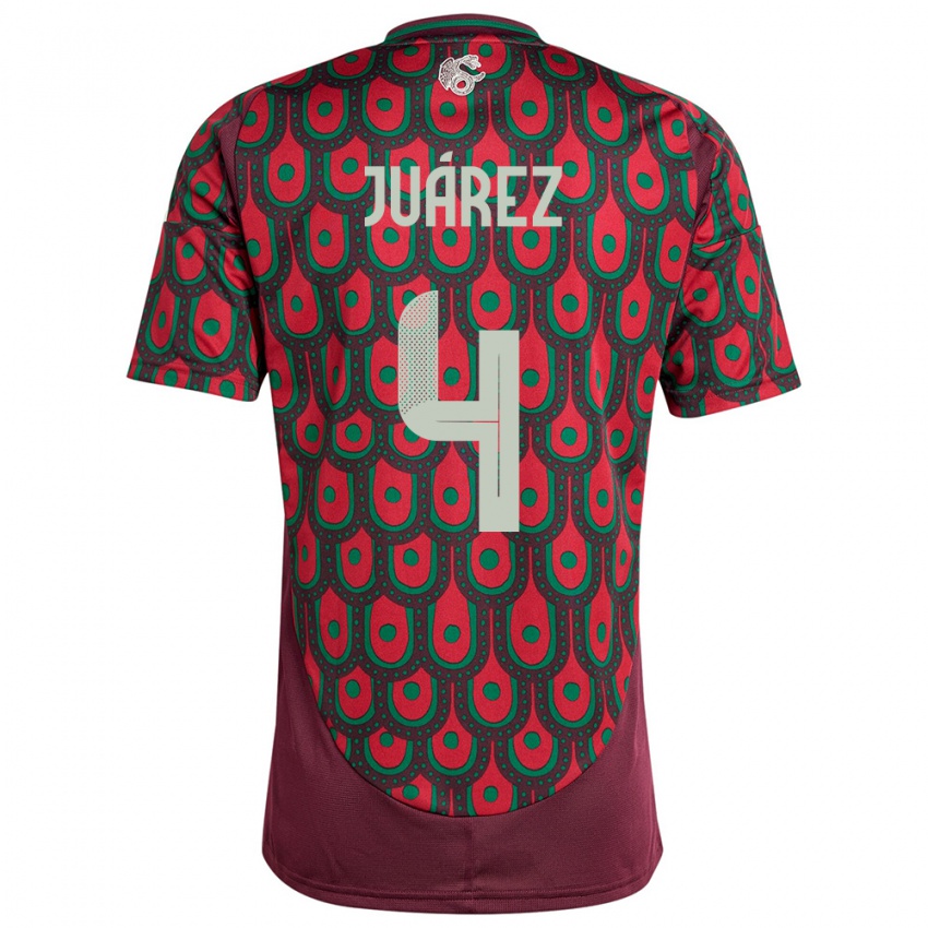 Kinderen Mexico Ramon Juarez #4 Kastanjebruin Thuisshirt Thuistenue 24-26 T-Shirt