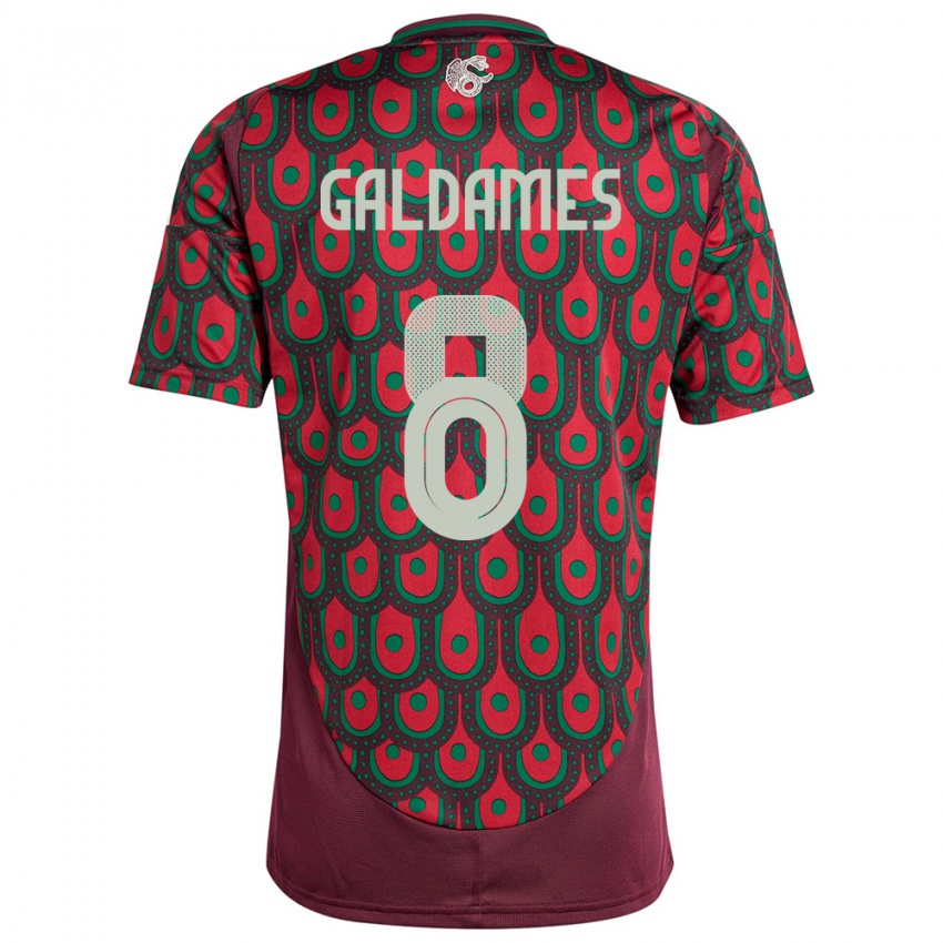 Kinderen Mexico Benjamin Galdames #8 Kastanjebruin Thuisshirt Thuistenue 24-26 T-Shirt