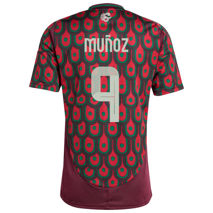 Kinderen Mexico Santiago Munoz #9 Kastanjebruin Thuisshirt Thuistenue 24-26 T-Shirt