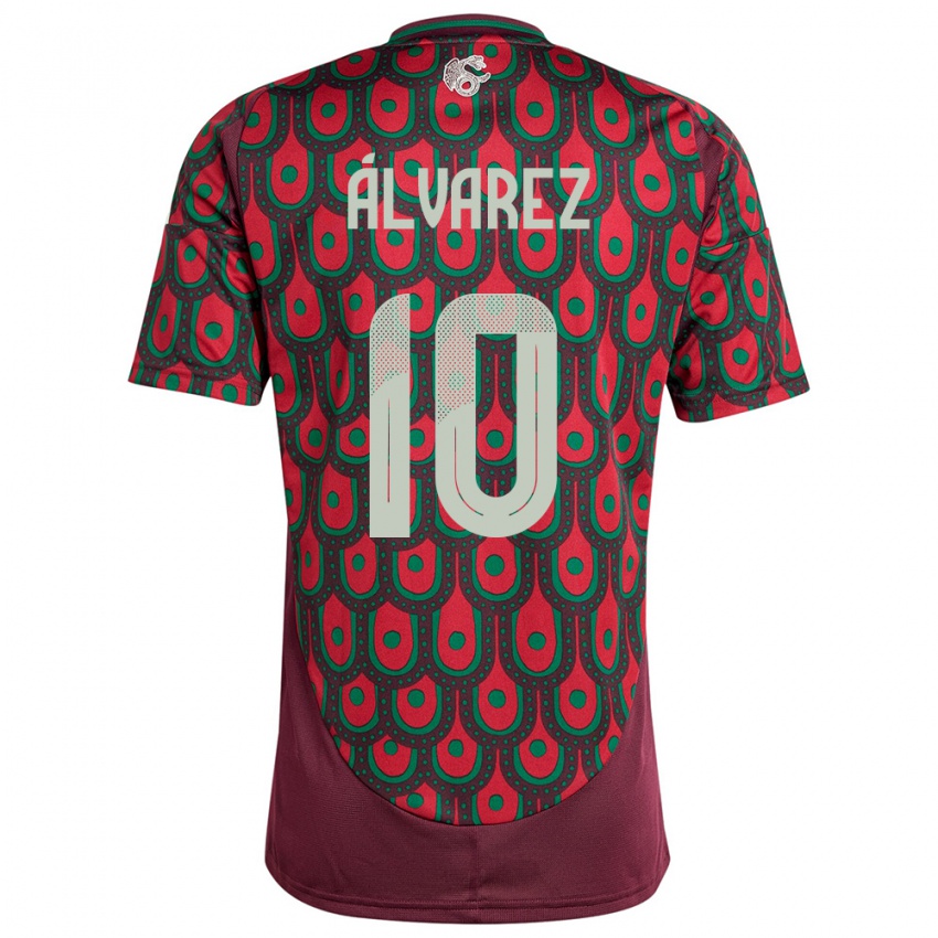 Kinderen Mexico Efrain Alvarez #10 Kastanjebruin Thuisshirt Thuistenue 24-26 T-Shirt