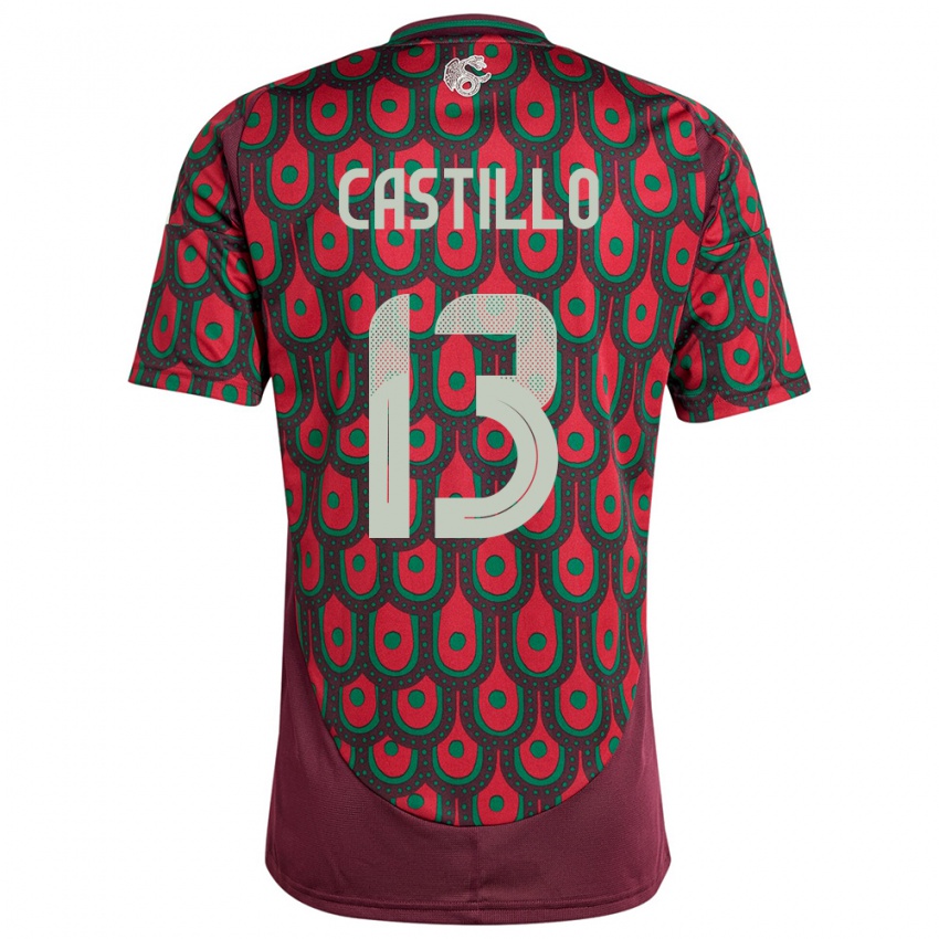 Kinderen Mexico Jose Castillo #13 Kastanjebruin Thuisshirt Thuistenue 24-26 T-Shirt