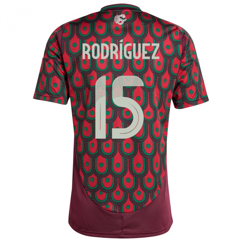 Kinderen Mexico Jorge Rodriguez #15 Kastanjebruin Thuisshirt Thuistenue 24-26 T-Shirt