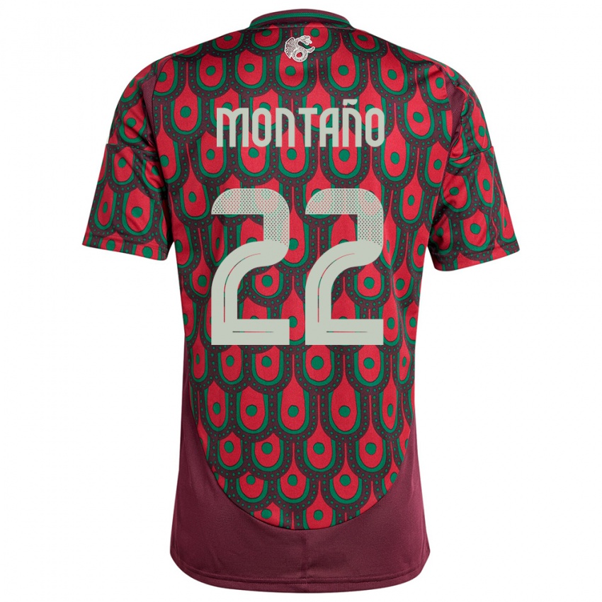 Kinderen Mexico Andres Montano #22 Kastanjebruin Thuisshirt Thuistenue 24-26 T-Shirt