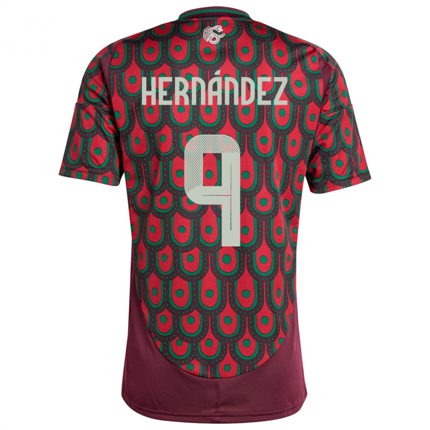 Kinderen Mexico Jesus Hernandez #9 Kastanjebruin Thuisshirt Thuistenue 24-26 T-Shirt