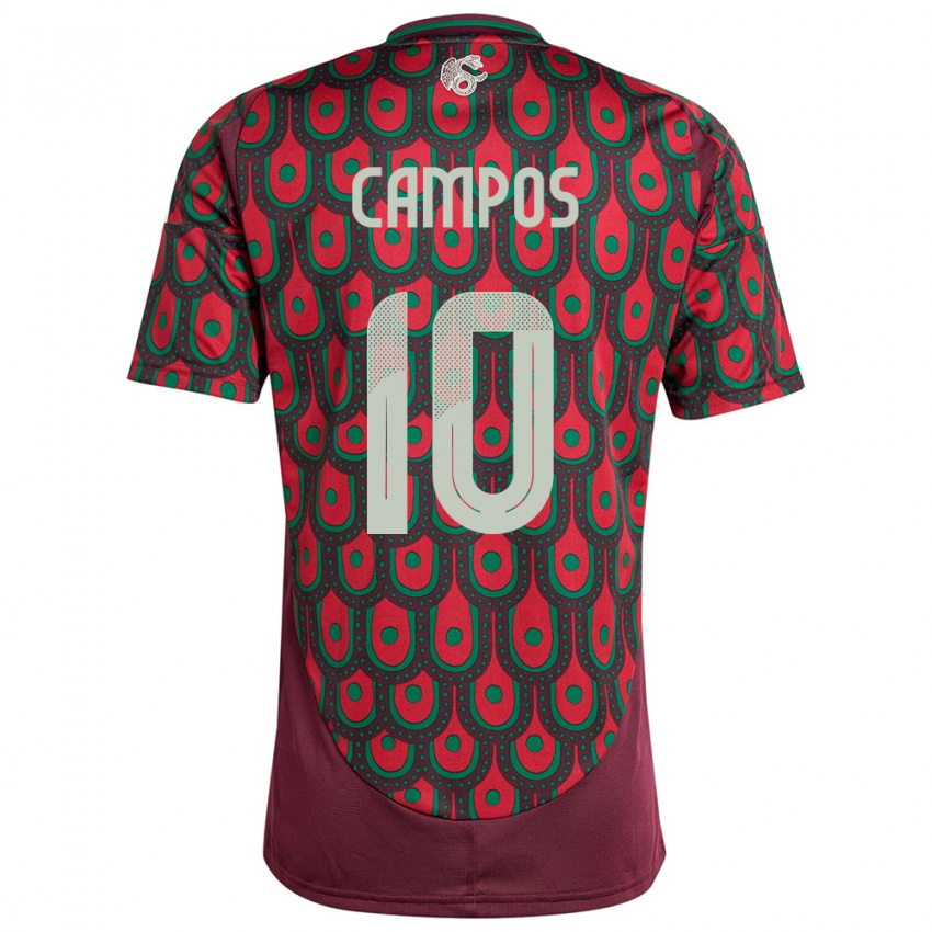 Kinderen Mexico Karel Campos #10 Kastanjebruin Thuisshirt Thuistenue 24-26 T-Shirt