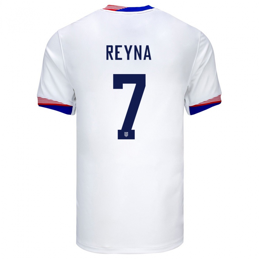 Kinderen Verenigde Staten Giovanni Reyna #7 Wit Thuisshirt Thuistenue 24-26 T-Shirt