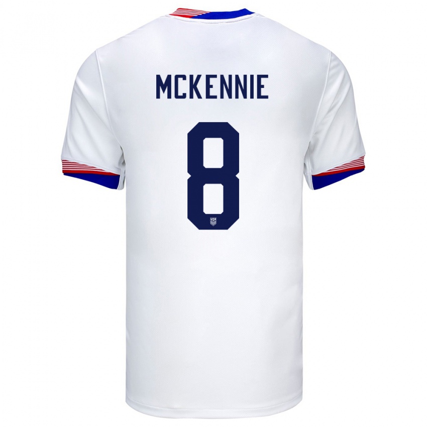 Kinderen Verenigde Staten Weston Mckennie #8 Wit Thuisshirt Thuistenue 24-26 T-Shirt