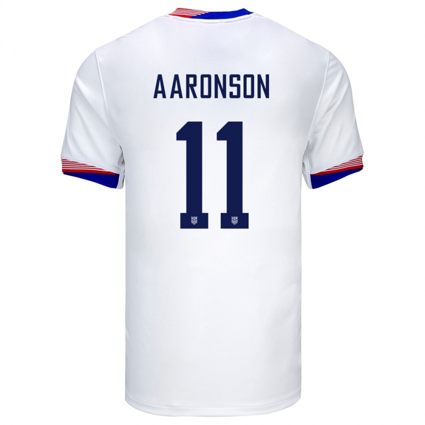 Kinderen Verenigde Staten Brenden Aaronson #11 Wit Thuisshirt Thuistenue 24-26 T-Shirt