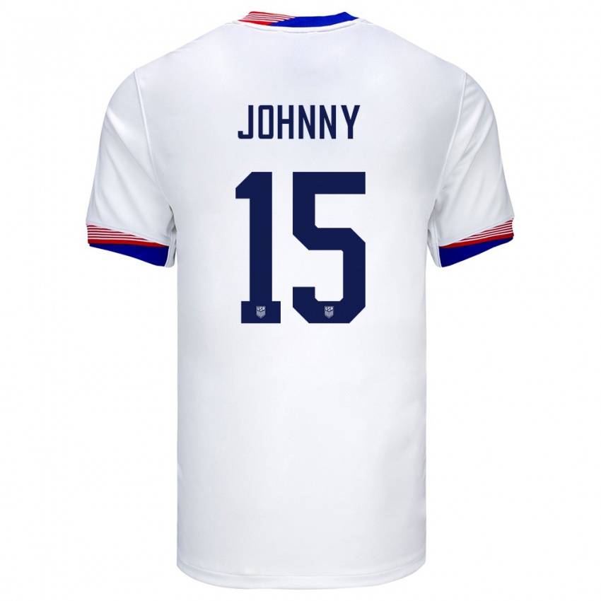 Kinderen Verenigde Staten Johnny #15 Wit Thuisshirt Thuistenue 24-26 T-Shirt