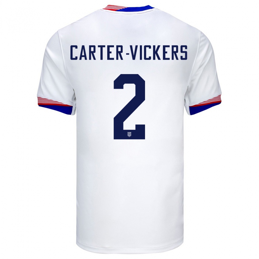 Kinderen Verenigde Staten Cameron Carter-Vickers #2 Wit Thuisshirt Thuistenue 24-26 T-Shirt