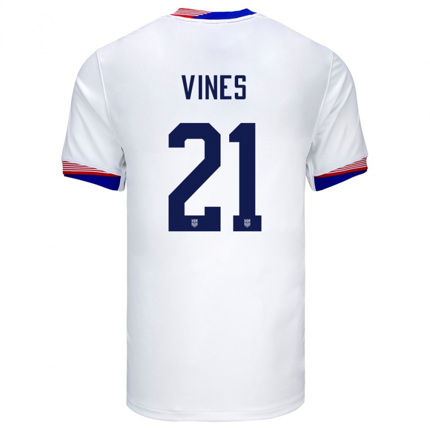 Kinderen Verenigde Staten Sam Vines #21 Wit Thuisshirt Thuistenue 24-26 T-Shirt