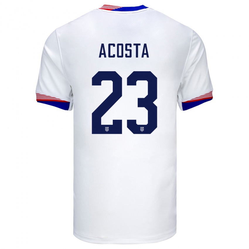 Kinderen Verenigde Staten Kellyn Acosta #23 Wit Thuisshirt Thuistenue 24-26 T-Shirt